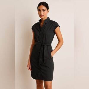 Calvin Klein Gray Belted Button Trench Dress Size 4P